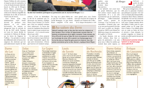 SPLOTCH! dans Le Journal de Morges du 28 avril 2017